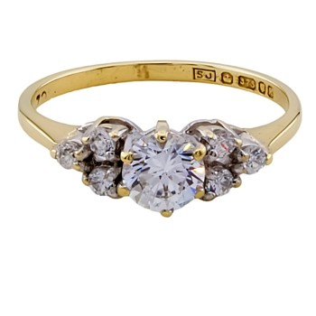 9ct gold Cubic Zirconia Ring size I